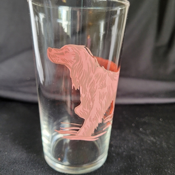 Vintage Single Red Irish Setter Dog Drinking Juice Glass Approx 5x2.5" - Picture 3 of 4